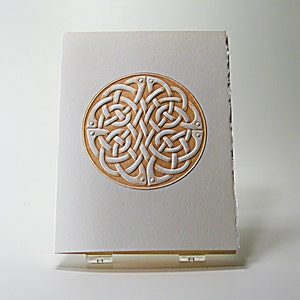 Celtic Round Knot Card.Embossed Love Knot Card. Set of 6 cards or Single Card. Blank Inside.