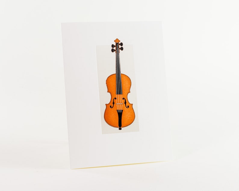 Violin Card.music Stationery.violin Note Card.pack of 6 Cards - Etsy
