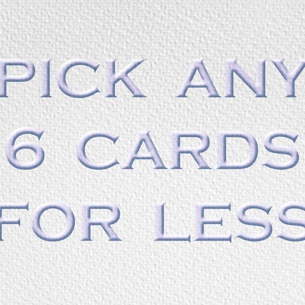 Embossed Letterpress Card Set, Handmade Stationery Gift, 6-Card Variety