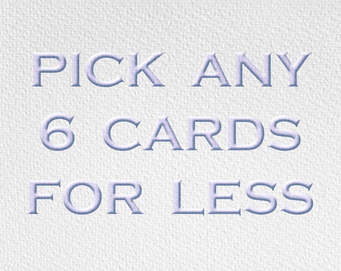 Embossed Letterpress Card Set, Handmade Stationery Gift, 6-Card Variety