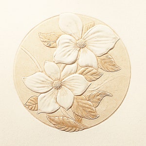 6 Pacific Dogwood Flower Cards. Embossed Floral cards. Botanical note cards. Set of 6 cards. Blank inside.