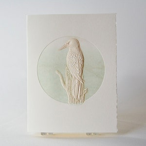 Carte de pic. Carte d'oiseau en relief. Carte nature. Jeu de 6 cartes ou carte unique. Blanc à l'intérieur