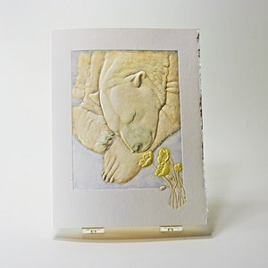 Carte ours polaire. Carte de correspondance ours en relief. Carte de la faune. Carte d'animal sauvage. Jeu de 6 cartes OU une seule carte. Blanc à l'intérieur.