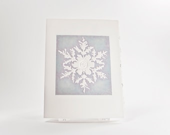 Matterhorn Snowflake Card. Christmas card Letterpress.Set of 6 or single card. Blank or Season's Greetings inside.