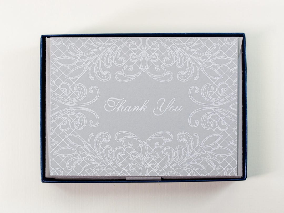 Crane & Co Engraved Lace Thank You Cards With Lined Envelopes – 10 ...