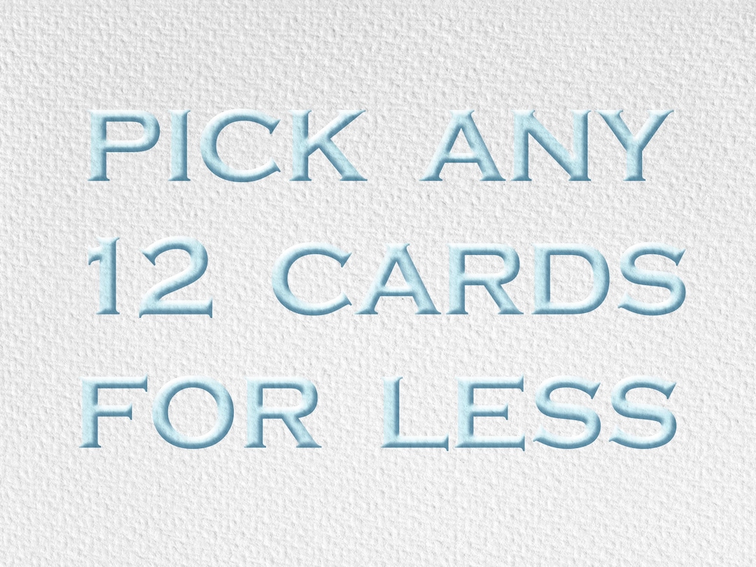 12 Embossed Letterpress Cards: Assorted Blank Greeting Stationery Set ...