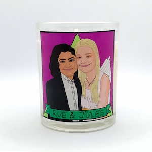 Euphoria: Rue & Jules Glass Votive Candle // LGBTQ Altar Candle image 1