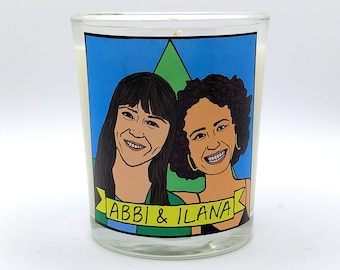 Abbi & Ilana Broad City Glass Votive Candle // LGBTQ Altar Candle