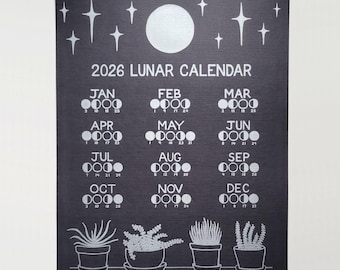 2026 Lunar Calendar with Succulents