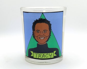 Tracy Chapman Glass Votive Candle // LGBTQ Altar Candle