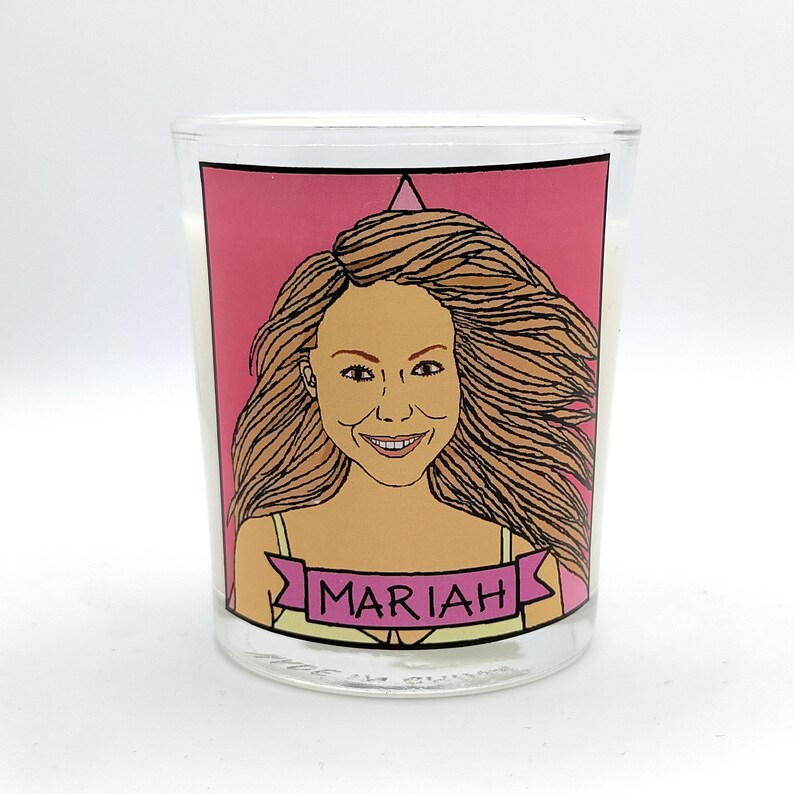 Mariah Carey Glass Votive Candle // LGBTQ Altar Candle image 1