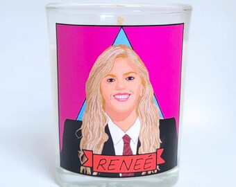 Reneé Rapp Glass Votive Candle // LGBTQ Altar Candle