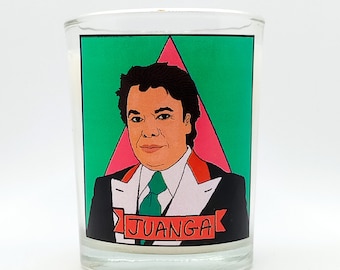 Juan "Juanga" Gabriel Glass Votive Candle // LGBTQ Altar Candle