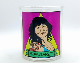 Margaret Cho Glass Votive Candle // LGBTQ Altar Candle