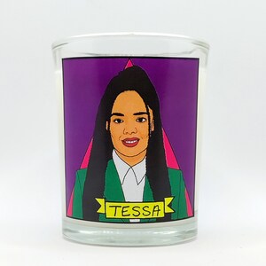 Tessa Thompson Glass Votive Candle // LGBTQ Altar Candle image 1