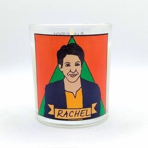 Rachel Maddow Glass Votive Candle // LGBTQ Altar Candle image 1