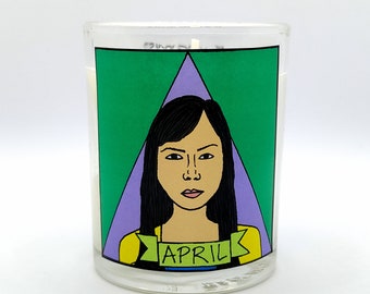 April Ludgate Glass Votive Candle // LGBTQ Altar Candle