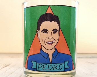 Pedro Zamora Glass Votive Candle // LBGTQ Altar Candle