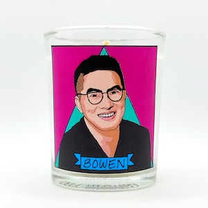 Bowen Yang Glass Votive Candle // LGBTQ Altar Candle