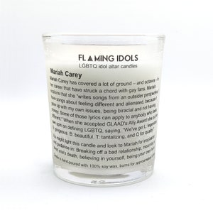 Mariah Carey Glass Votive Candle // LGBTQ Altar Candle image 2