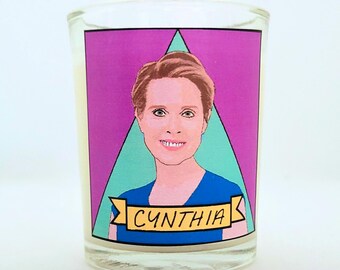 Cynthia Nixon Glass Votive Candle // LGBTQ Altar Candle