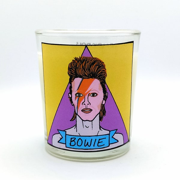 David Bowie Glass Votive Candle // LGBTQ Altar Candle