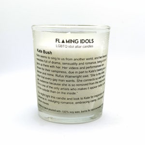 Kate Bush Glass Votive Candle // LGBTQ Altar Candle image 2