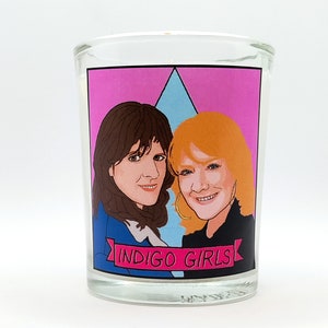 Indigo Girls Glass Votive Candle // LGBTQ Altar Candle