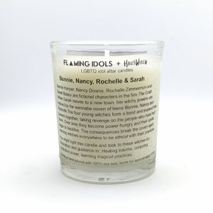 The Craft: Bonnie, Nancy, Sarah & Rochelle Glass Votive Candle // LGBTQ Altar Candle image 2