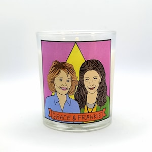 Grace & Frankie Glass Votive Candle // LGBTQ Altar Candle