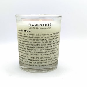 Janelle Monae Glass Votive Candle // LGBTQ Altar Candle image 2