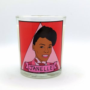Janelle Monae Glass Votive Candle // LGBTQ Altar Candle image 1