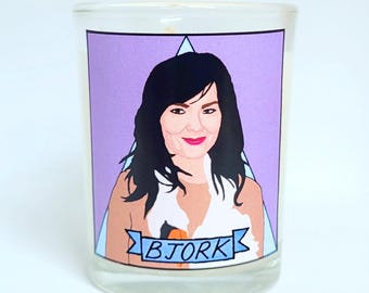 Björk Glass Votive Candle // LGBTQ Altar Candle