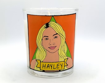 Hayley Kiyoko Glass Votive Candle // LGBTQ Altar Candle