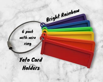 Yoto Kartenhalter - Bright Rainbow - 6, 12 oder 24 Stück - alle Sets kommen mit 1 Drahtring pro 6 Stück