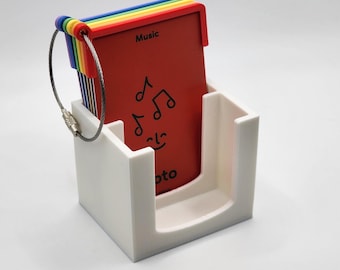 Yoto Card Organizer – 3D Printed Desk Stand for 44 Cards, Double Slot Storage Holder