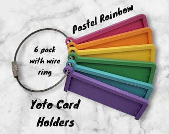 Yoto Card Holders- Pastel Rainbow - 6, 12 or 24pk - all sets come with 1 wire ring per 6 pcs