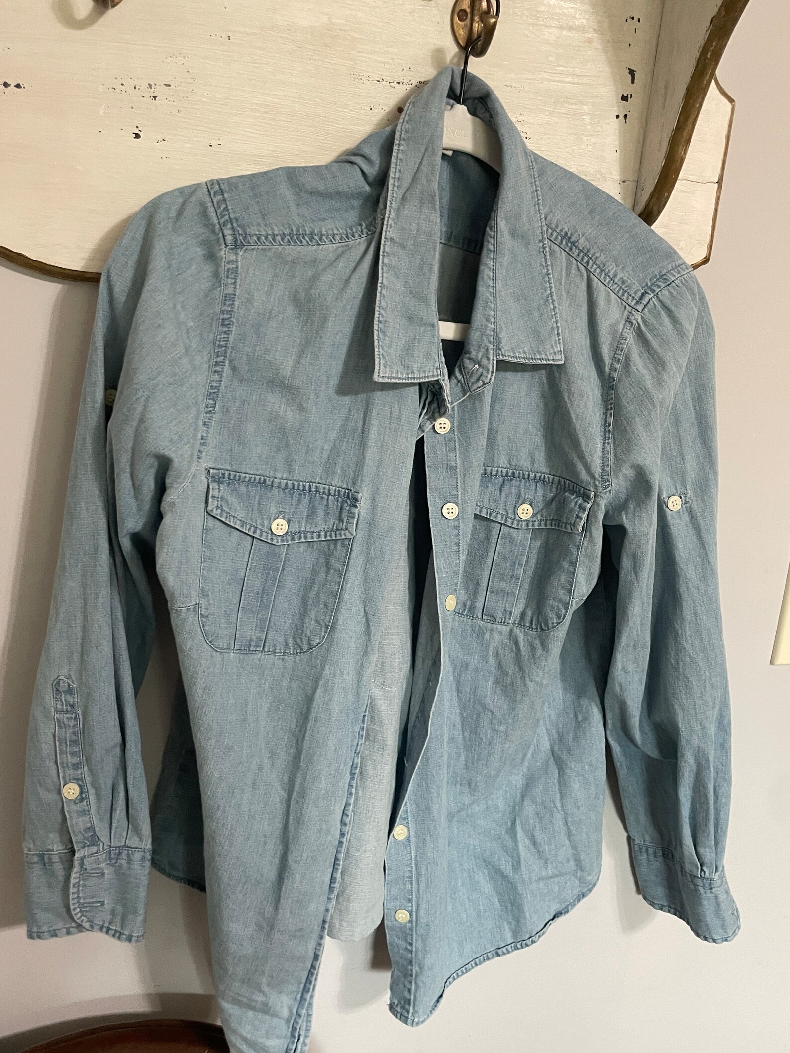 Vintage Quilt USA Patch Knit Tee - Grey main image 1