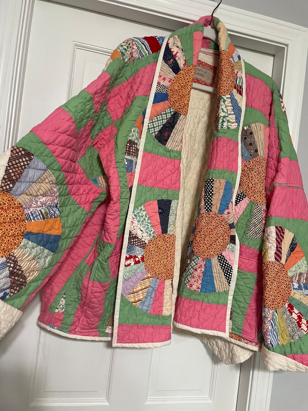 One of A Kind Quilt Coat, Dresden Pattern With Amazing Bright Pinks and ...