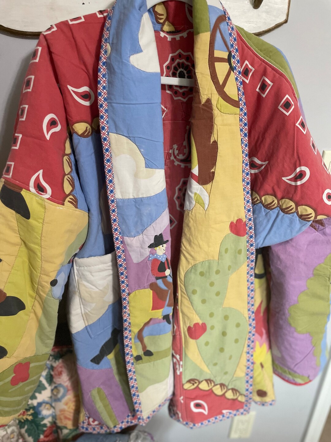 Rare Vintage Comforter Coat Using Dan River Print Fabric. Oversized