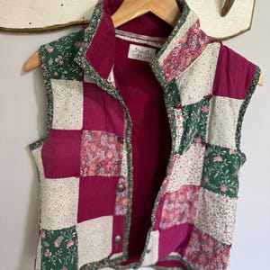 Floral Square Vintage Quilt Vest