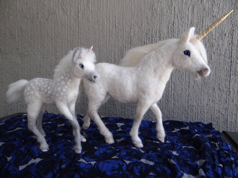 Custom Needle felted wool Unicorn Foal felted by Carol Rossi Etsy