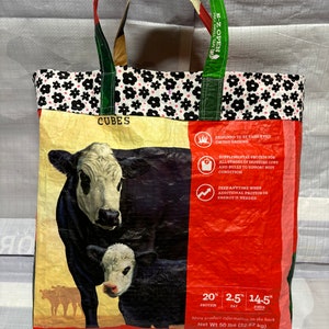 Recycled feed tote bag