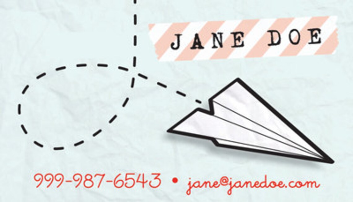 100 Custom Paper Airplane Business Cards Just Plane Creative Etsy