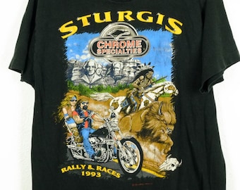 Vintage Biker Tshirt Sturgis Harley Davidson Medium Texas - 90s Biker Shirt - Vintage Harley Shirt M - Vintage Motorcycle T-shirt M - 1990s
