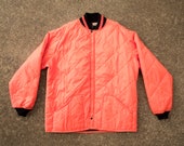 60s Hunting Jacket L - Vintage 1960s Orange Hunter 39 s Jacket Men 39 s Large - Crew Collar - Pride Zipper - Distressed - Florescent Orange - 70s