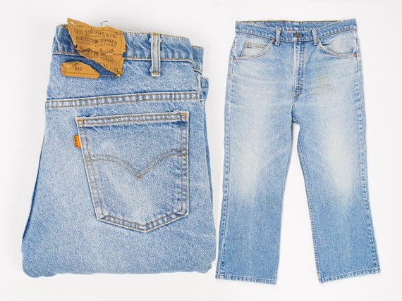 orange bootcut jeans