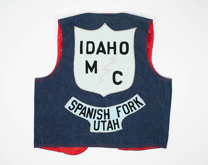Motorcycle Club Jacket XL Denim Biker Vest XL Denim Vest Etsy