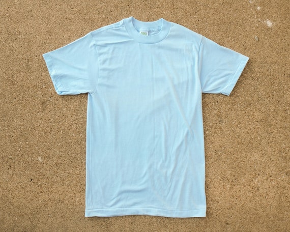 Light Blue Shirt S - Vintage Baby Blue T-Shirt Me… - image 1