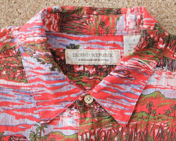 Hawaiian Shirt L - Vintage Men's Hawaiian Shirt L… - image 7